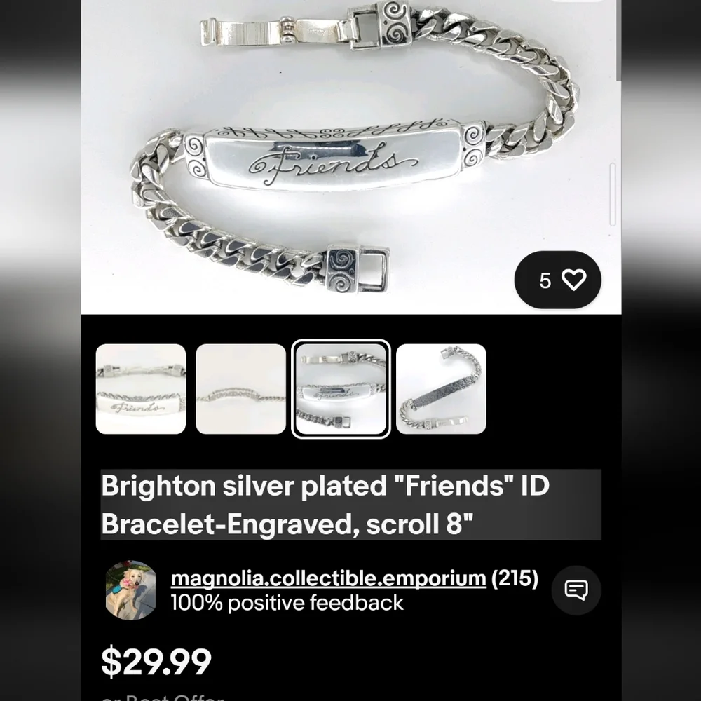 Vintage Brighton Friends Gently Pre-loved ID Bracelet - Picture 6 of 7